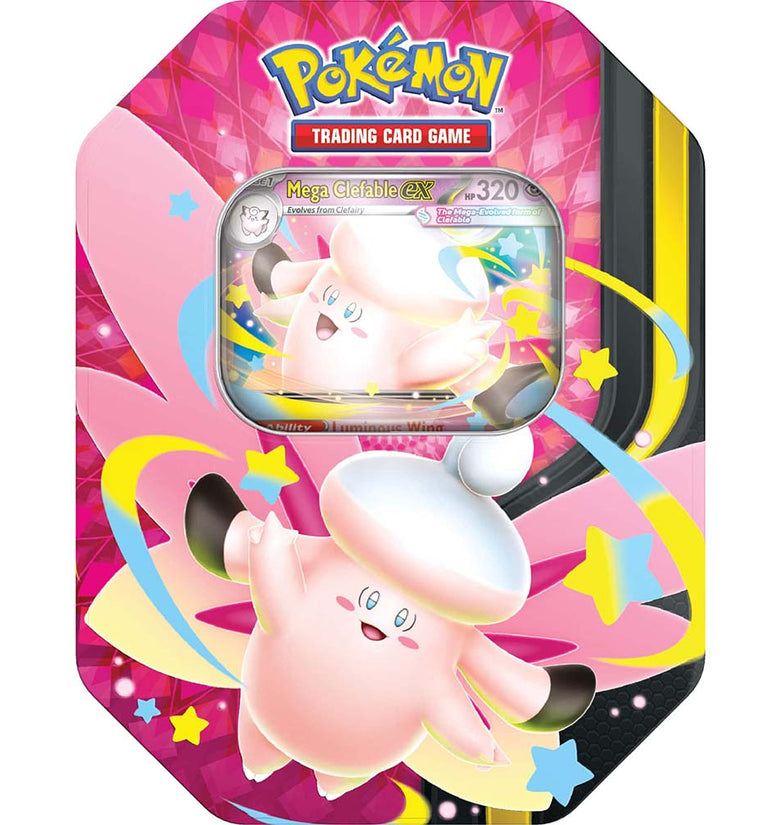 Pokémon TCG: Mega Moonlit Tin Mega Clefable ex (Cartas en Inglés)