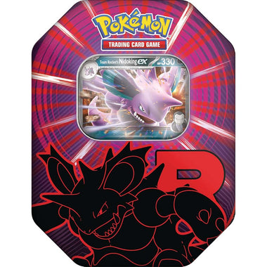 Pokémon TCG: Team Rocket’s Nidoking ex Tin (Cartas en Español)