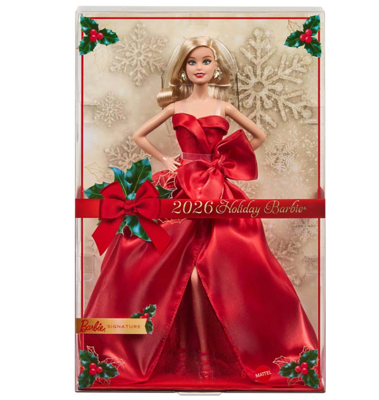 Barbie Signature Holiday 2026 – Muñeca Barbie con Cabello Rubio JJX65